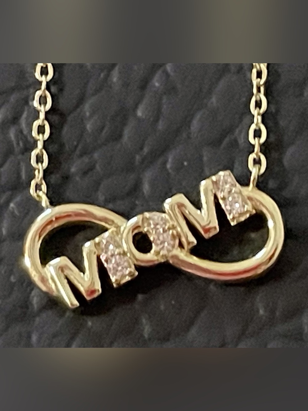 Diamonique MOM Infinity Necklace Gold Clad